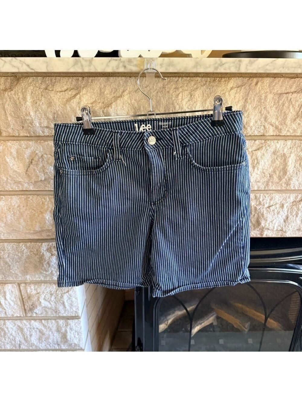 Lee Railroad Striped Midrise Shorts Size 6